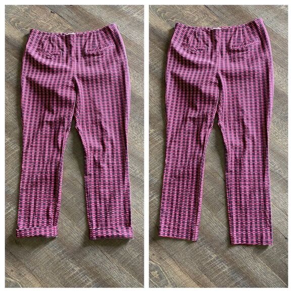 Anthropologie Essential Slim Pant Stretch High Rise Purple Pink 8 Boho - Picture 9 of 14